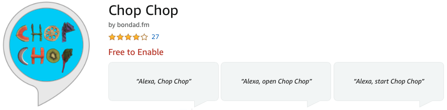 chop chop alexa skill